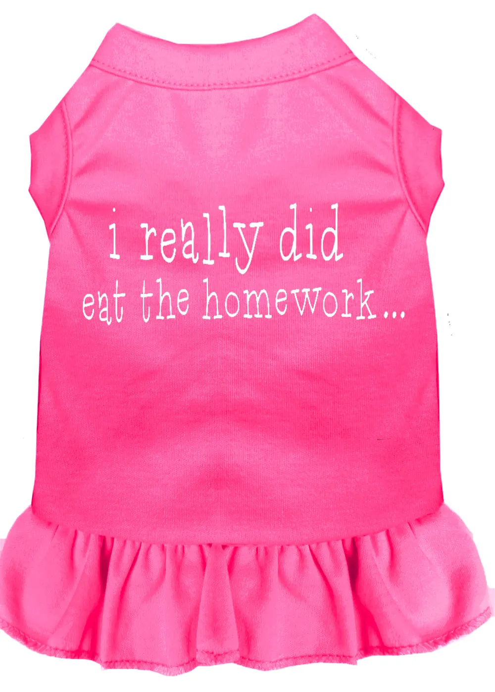 I Really Did Eat The Homework Screen Print Dress Bright Pink Sm