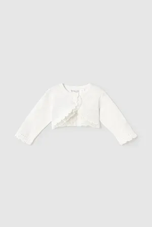 infant lace trim cardigan