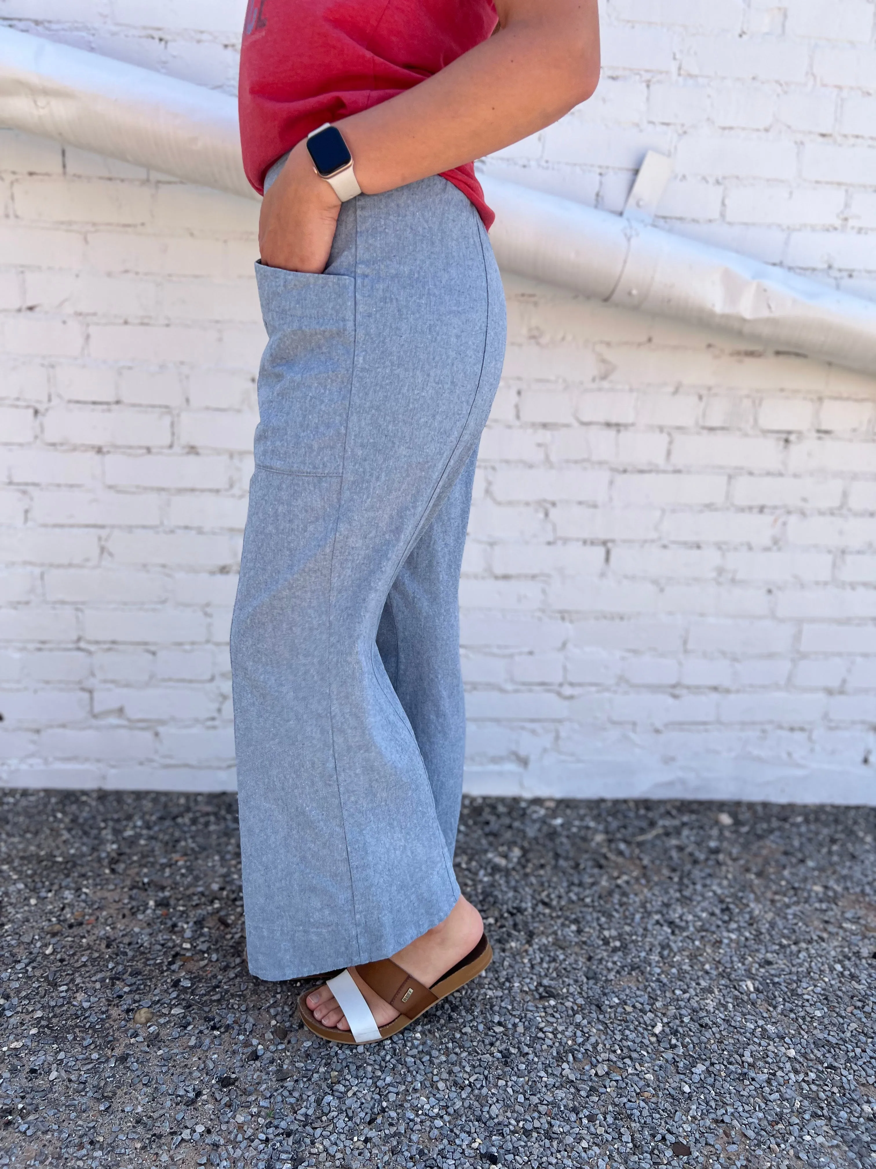 Ivy Jane: Linen Pant Solid in Cadet 250024