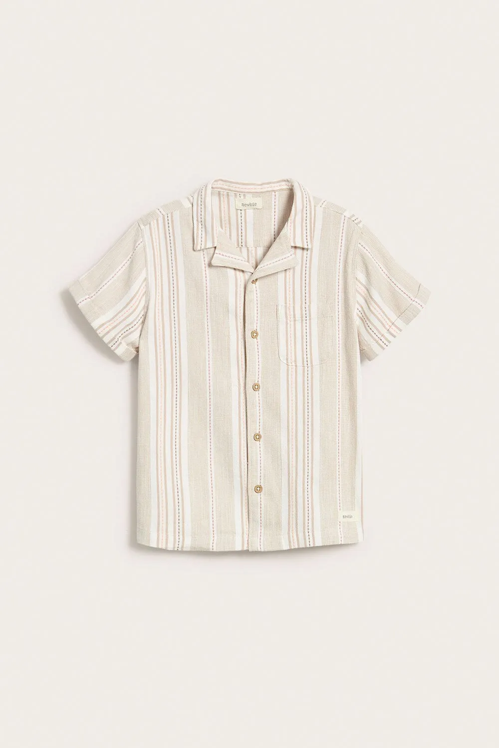 Kids sand striped short-sleeved shirt