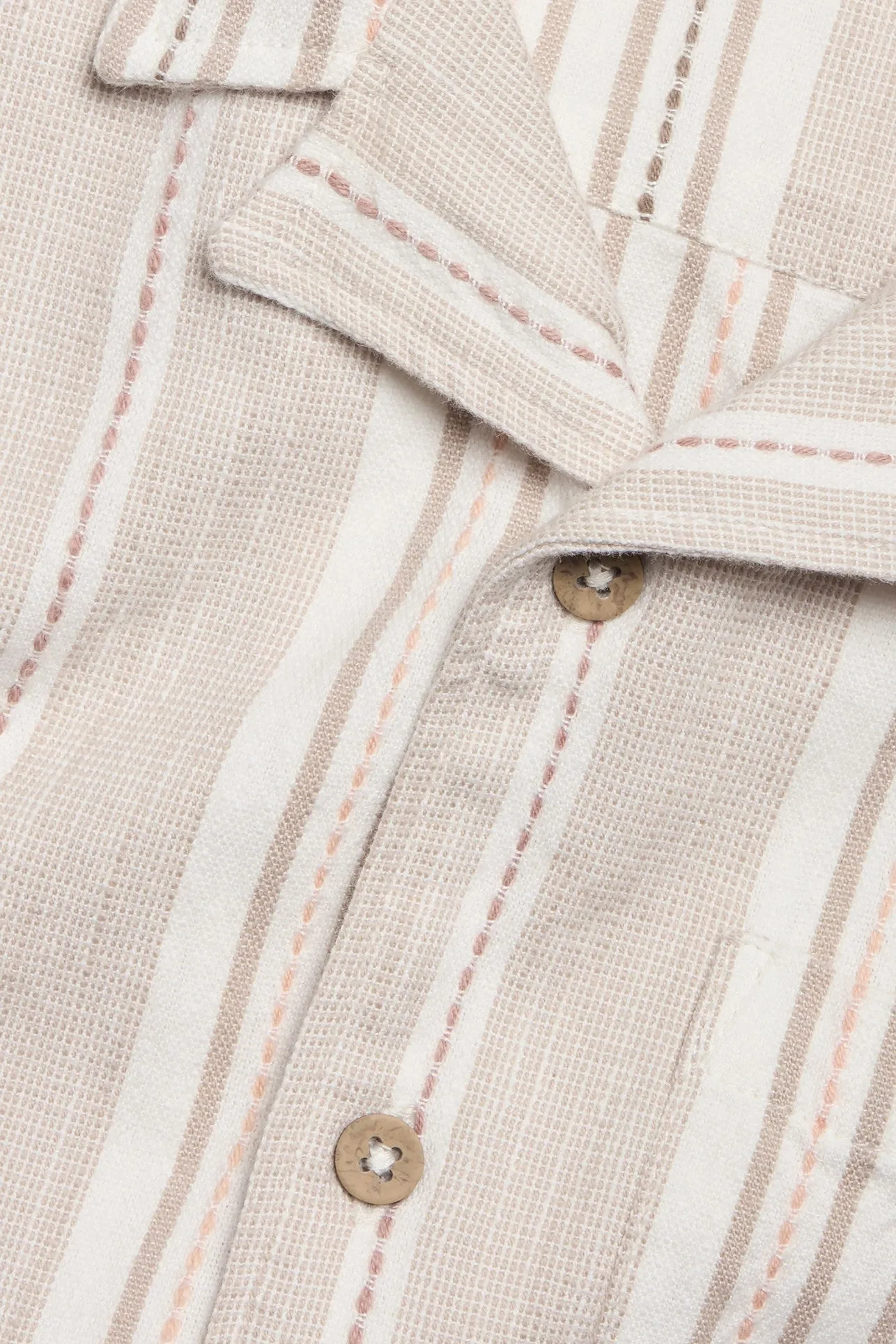 Kids sand striped short-sleeved shirt