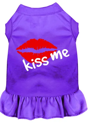 Kiss Me Screen Print Dress Purple Xxl