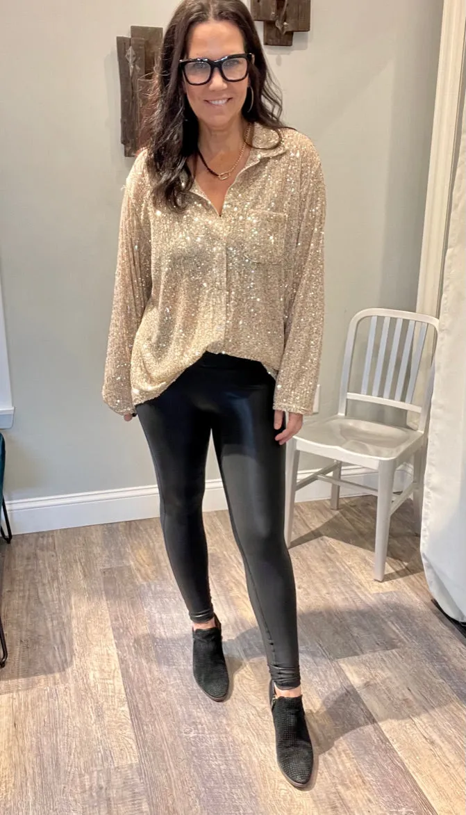 Last Tango Vegan Leather Leggings - XS/S