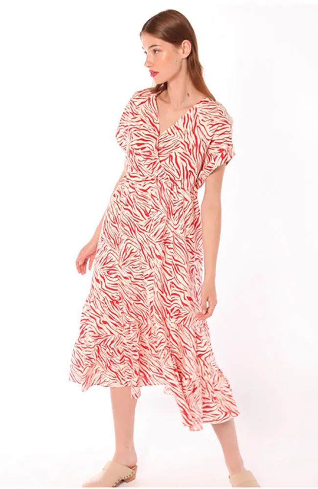 Libby Zebra Print S/S Maxi Dress