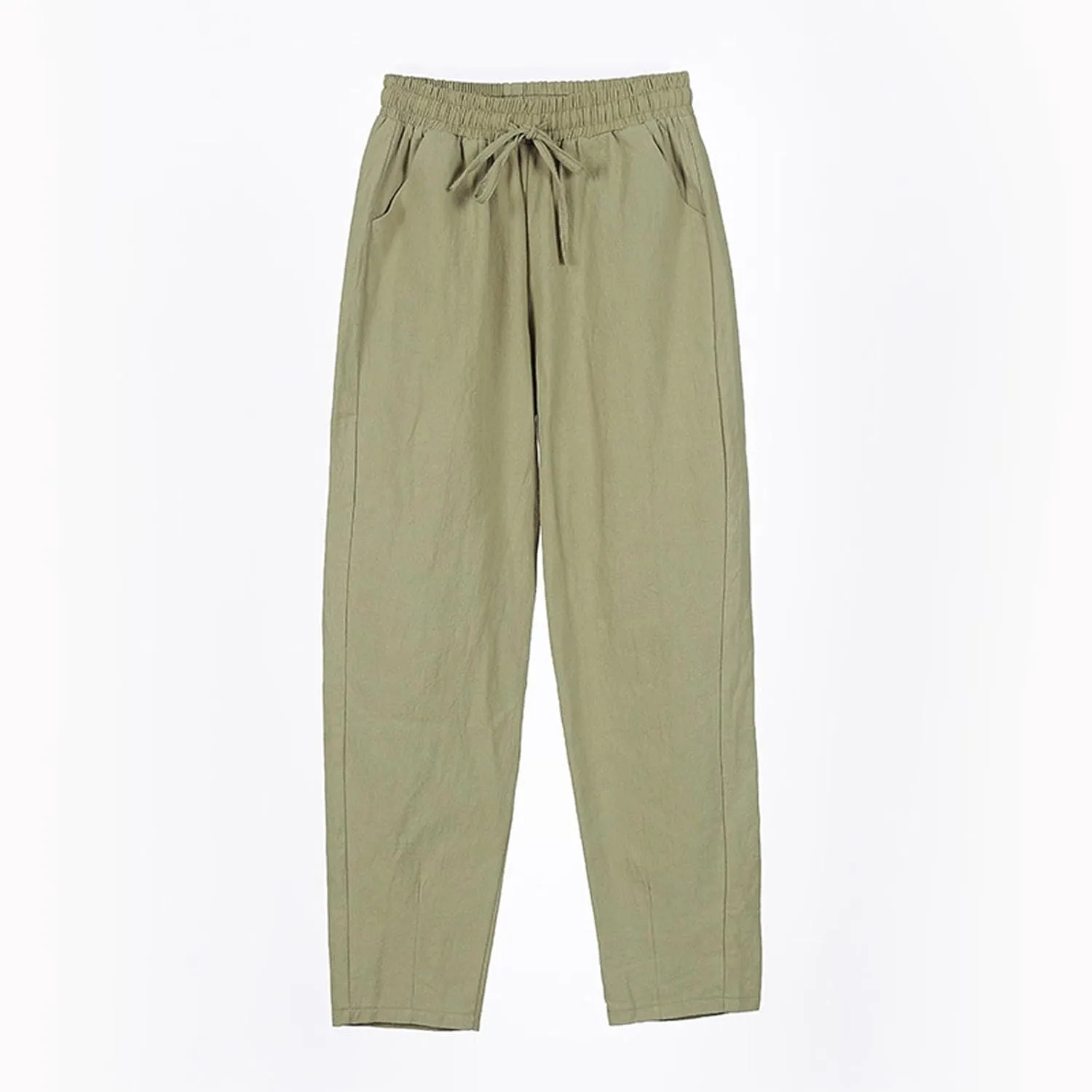 Linen Pants for Women, Peasant Pants Casual Linen Straight Leg Print Trendy