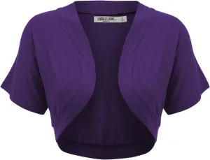 Lock and Love Women's Versatile Open Front Lightweight Short Sleeve Bolero Shrug