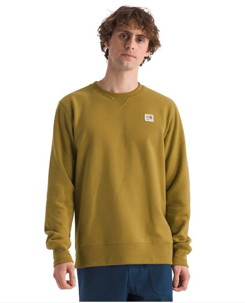Men's Heritage Patch Crew in Amber Green by The North Face