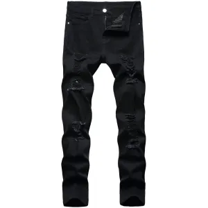 Men's Slim Fit Stretch Jeans Ripped Skinny Pant