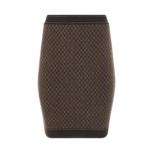 Mini Monogram Knitted Knee Skirt in Brown