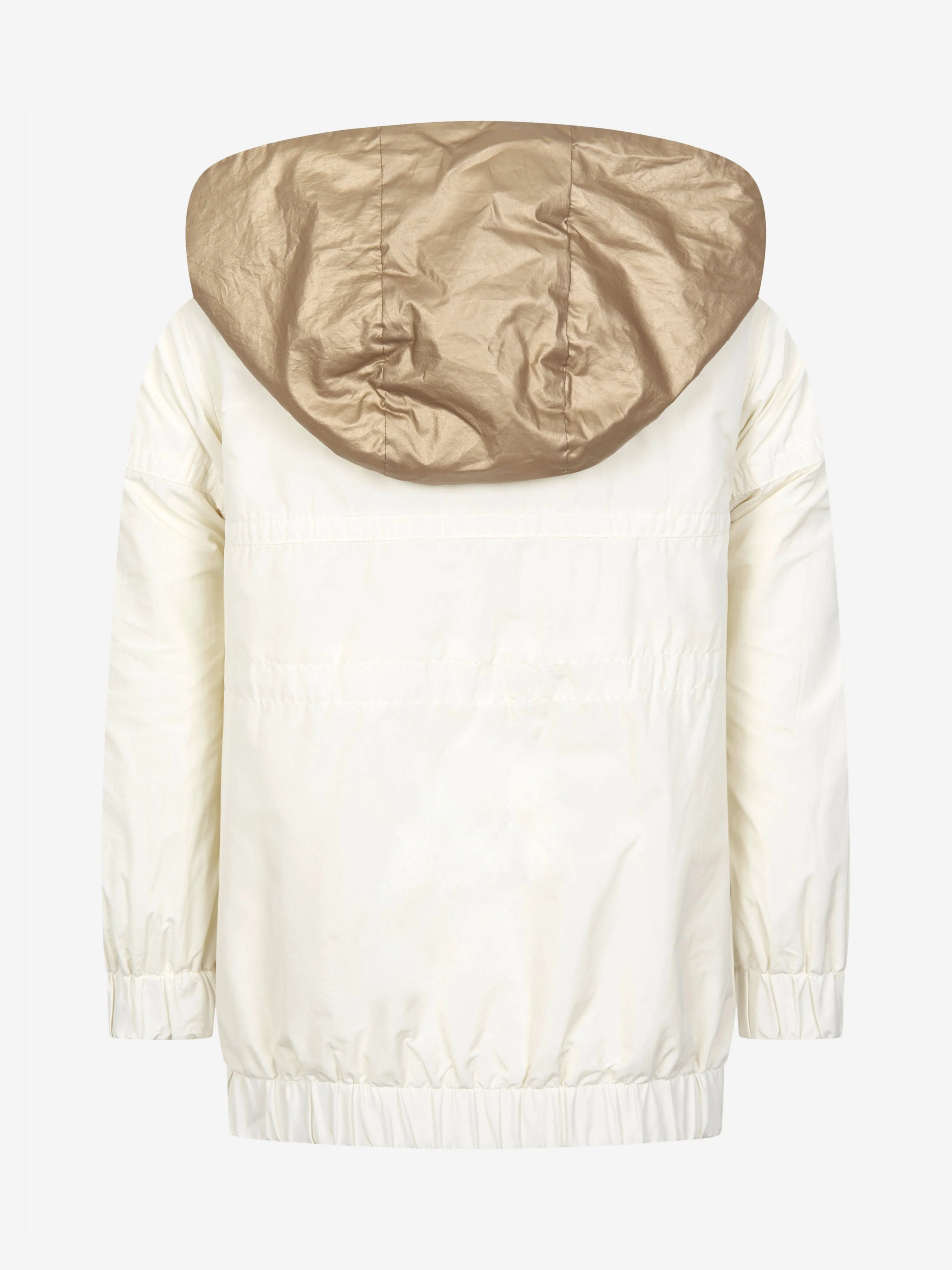Moncler Enfant Moncler Girls Ivory & Gold Inna Jacket