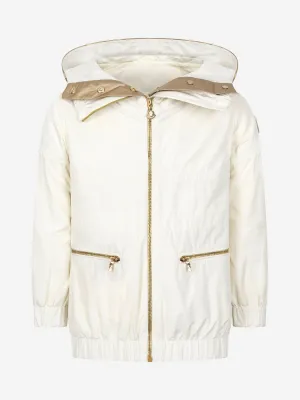Moncler Enfant Moncler Girls Ivory & Gold Inna Jacket