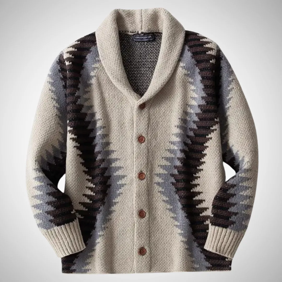 Nelson Jacquard Knit Cardigan