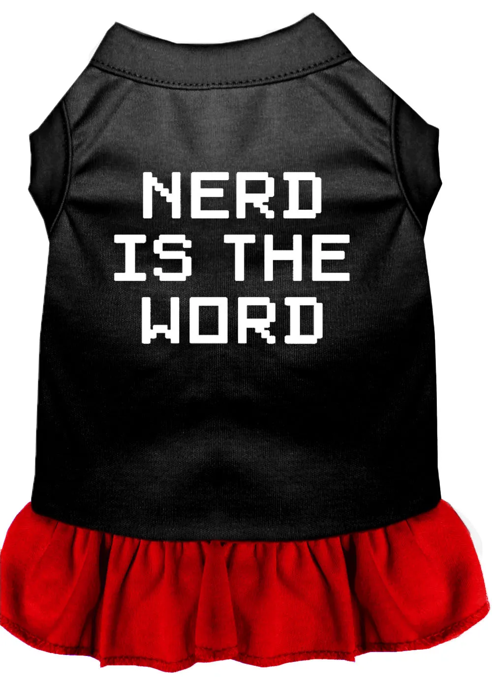 Nerd Is The Word Screen Print Dress Black With Red Med