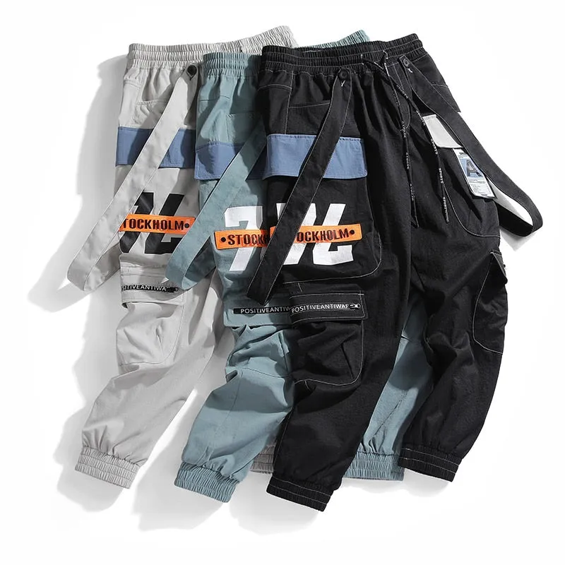New Hot Jogger Leisure Sports Trousers Men Hip Hop Streetwear Beam Foot Cargo Pants Fashion Printing Men Pants
