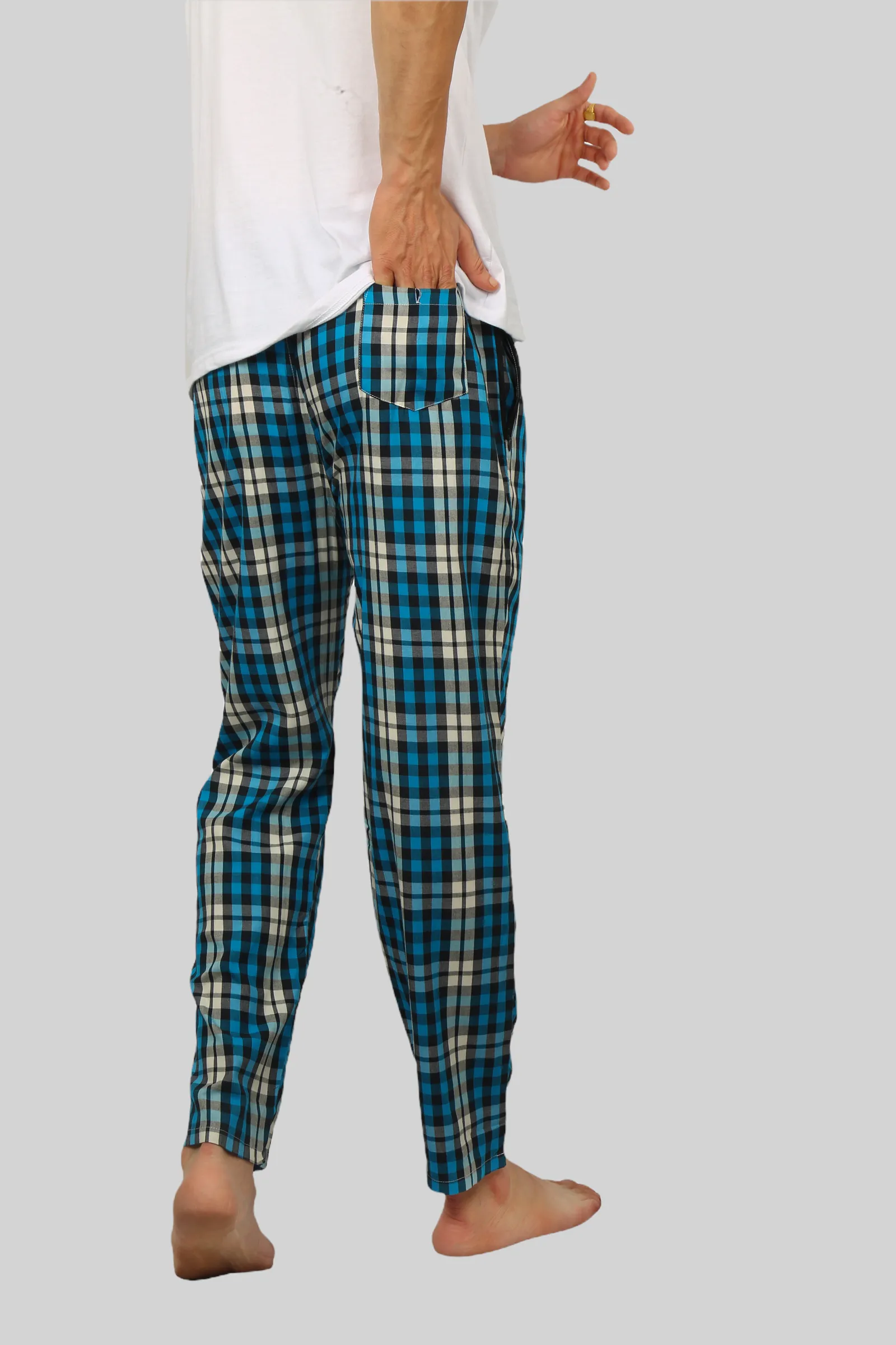 Ocean Blue soft and super comfortable checkered pajamas for men