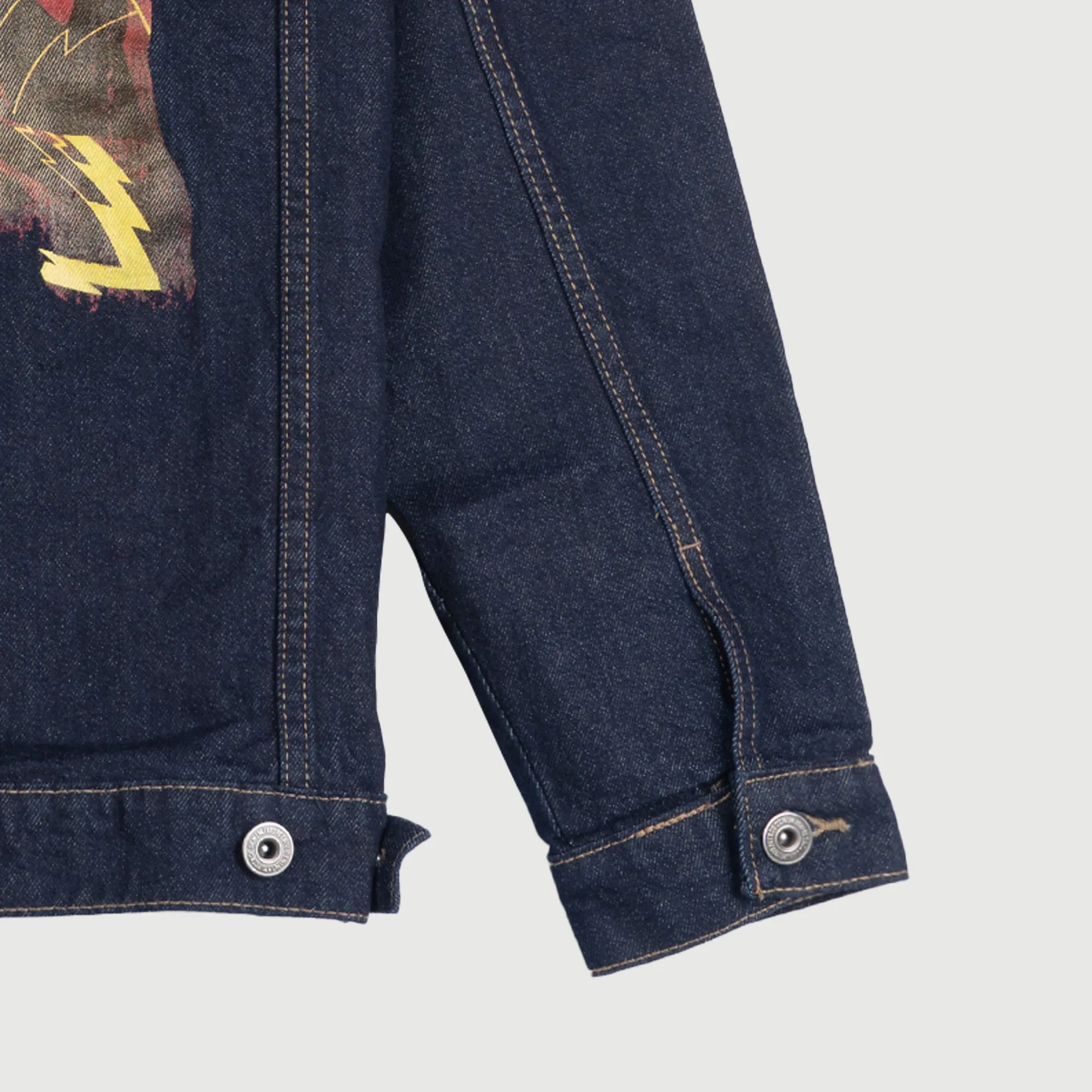 Petrol The Flash Men's Basic Denim Jacket  With Back Print Graphic Design  Regular Fitting Trendy Fashion High Quality Apparel Comfortable Casual Jacket for Men 147274 (Dark Wash)