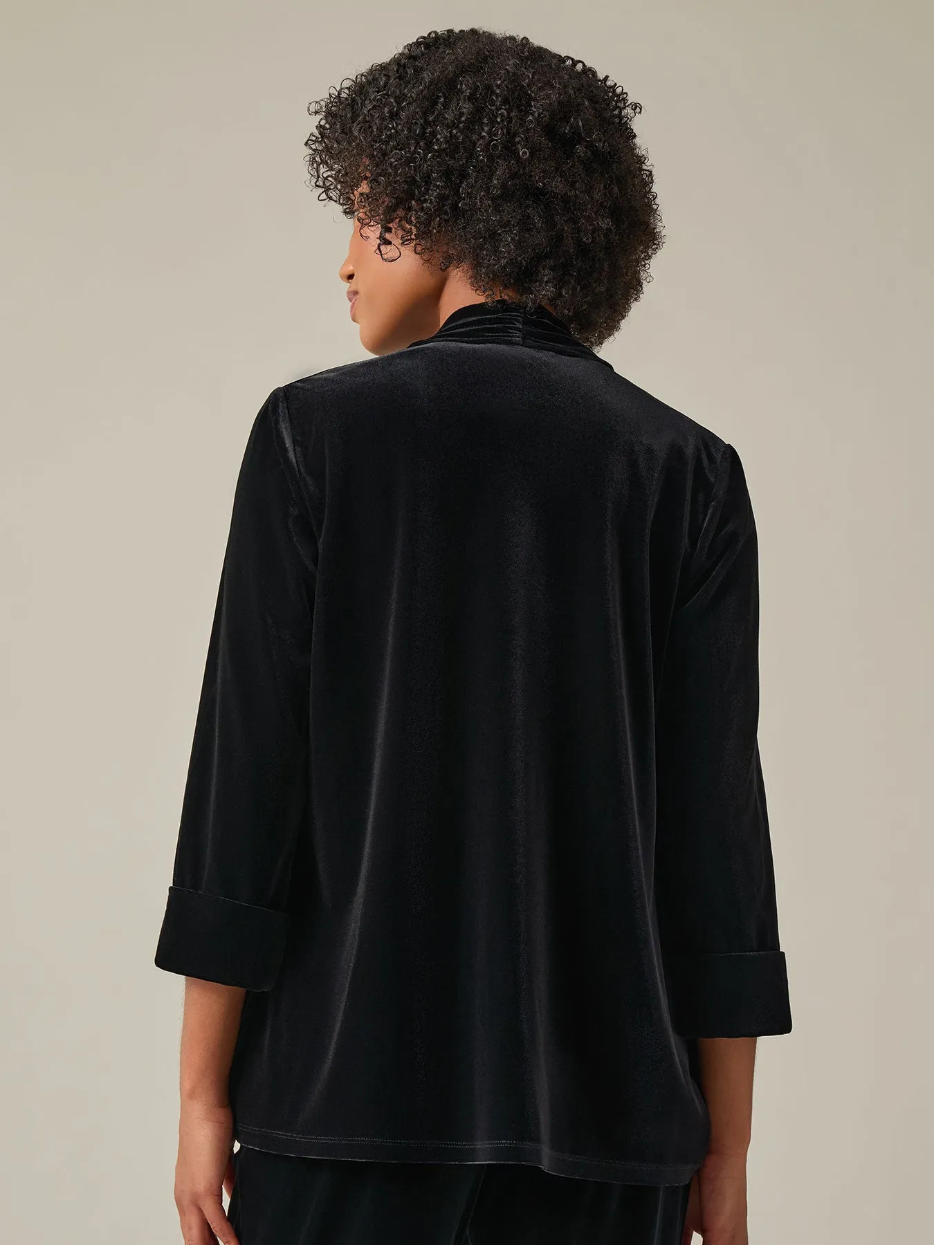 Plus Cuffed Sleeve Cardigan, Velvet