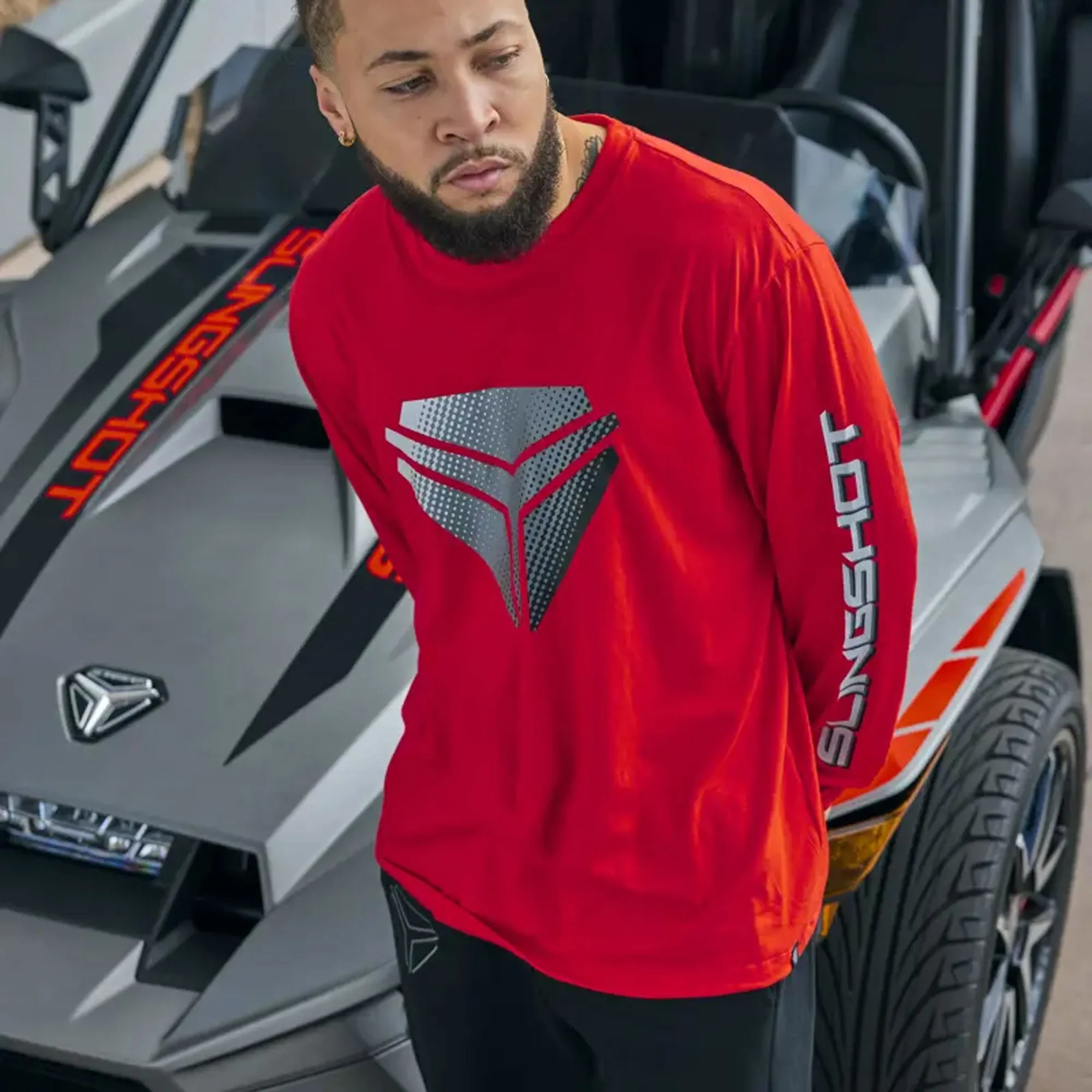 Polaris Unisex Long Sleeve Crew T-Shirt Red