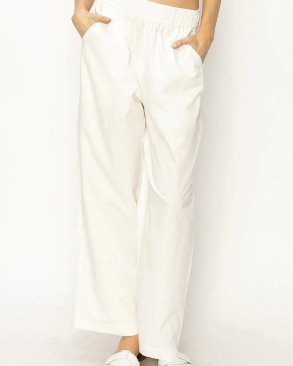 Poplin Wide Leg Pant