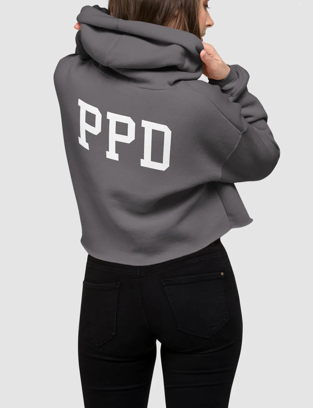 PPD Chief | Back Print Crop Hoodie