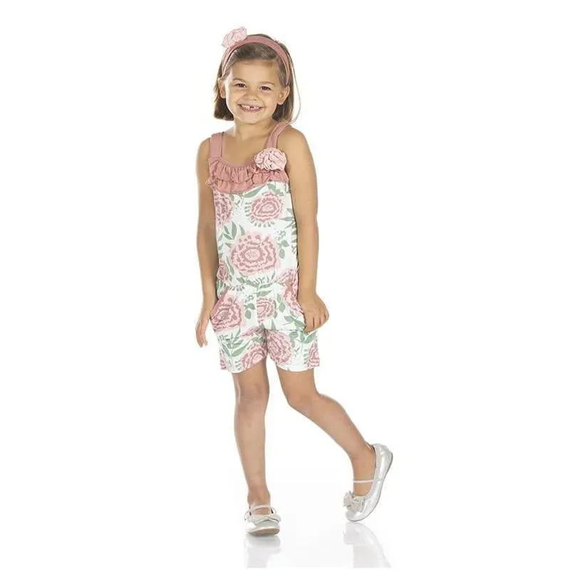 Print Bamboo Flower Romper with Pockets - Fresh Air Florist