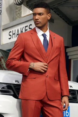 "Mens Stacy Adams Suit -Stacy Adams  Suit Men's Fancy Two-Button Vested Suit in Rust"