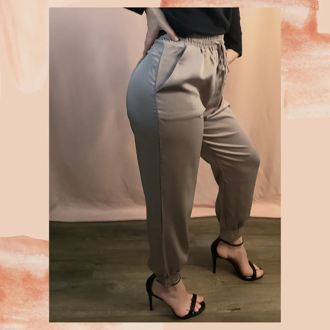 "The Shanimal" (Champagne) Satin Joggers NWT