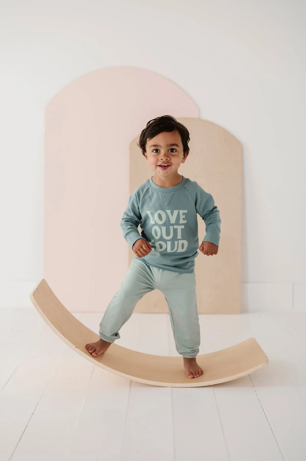 Raglan Sweatshirt- Love in Seafoam by Babysprouts