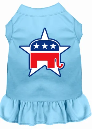 Republican Screen Print Dress Baby Blue Xl