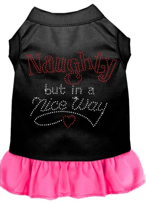 Rhinestone Naughty But In A Nice Way Dress Black With Bright Pink Sm