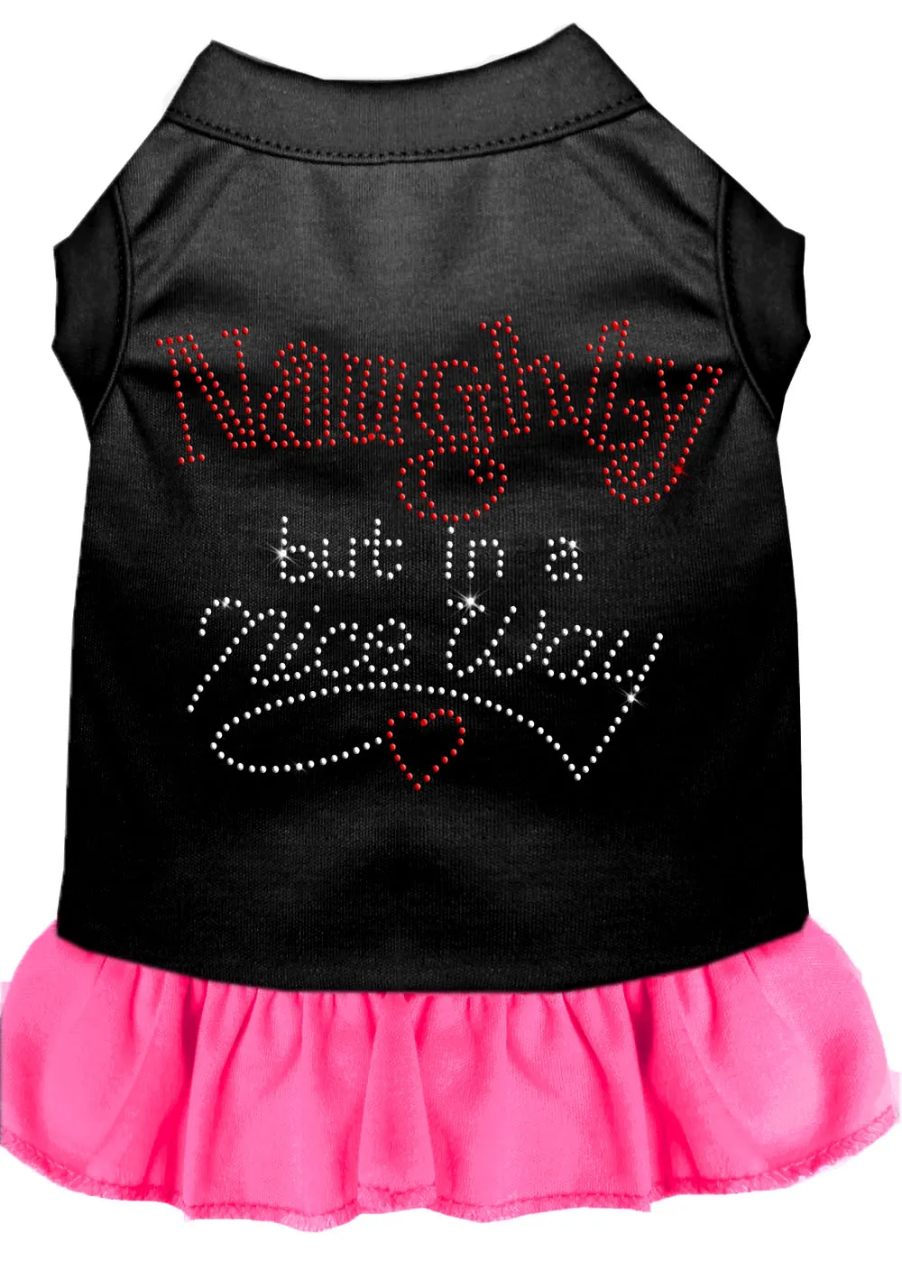 Rhinestone Naughty But In A Nice Way Dress Black With Bright Pink Sm