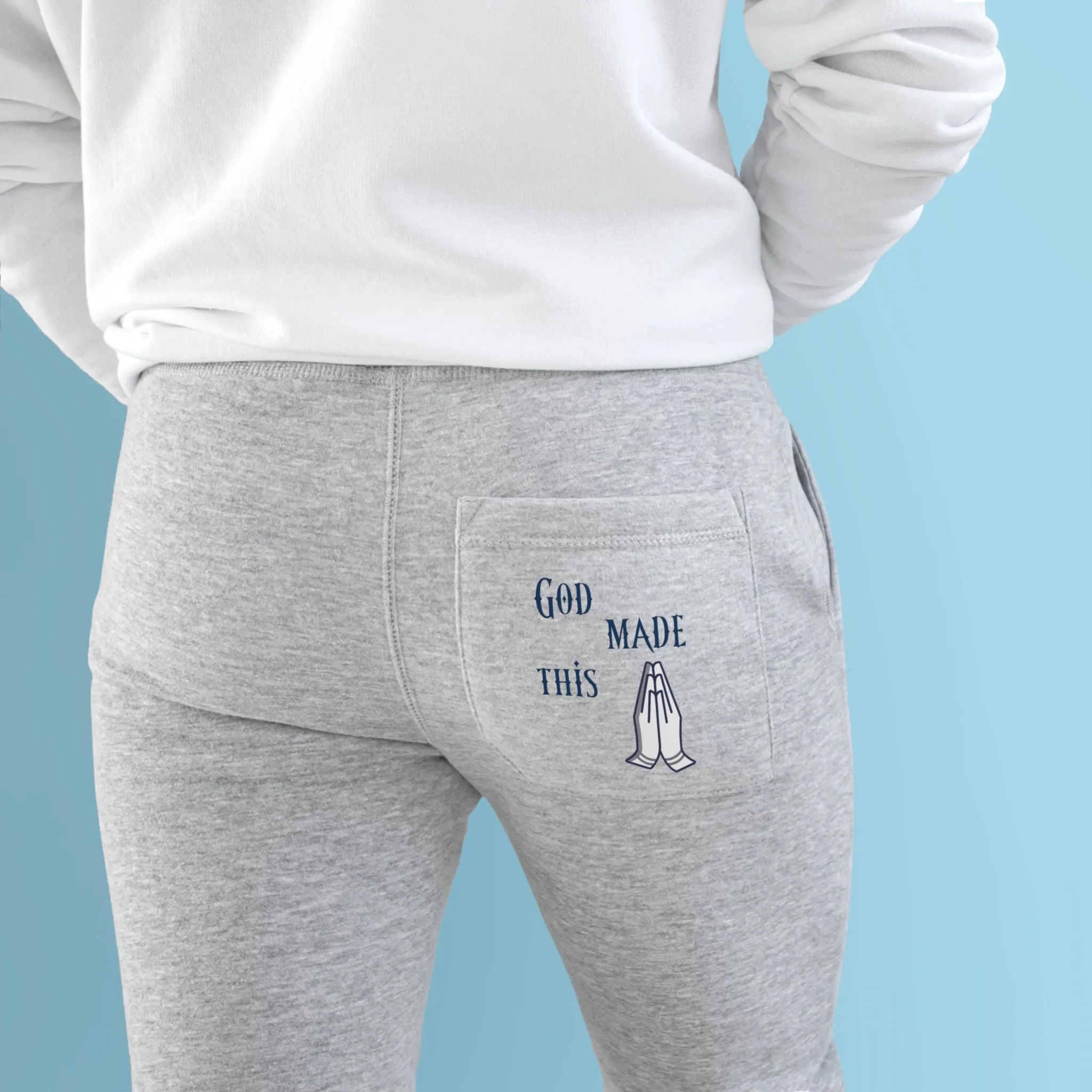 SCBC Unisex "Thank God" Fleece Joggers. Joggers, Grey Sweatpants, Casual Wear, Streetwear, Sports Wear. Unisex, Sweatpants, Brand Name.