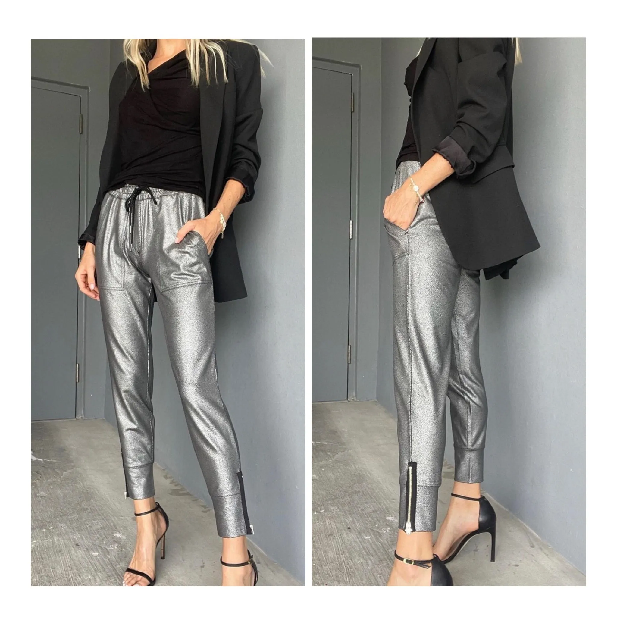 Six Fifty Coated Zip Joggers