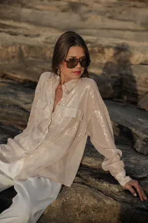 Skylar sequin shirt beige