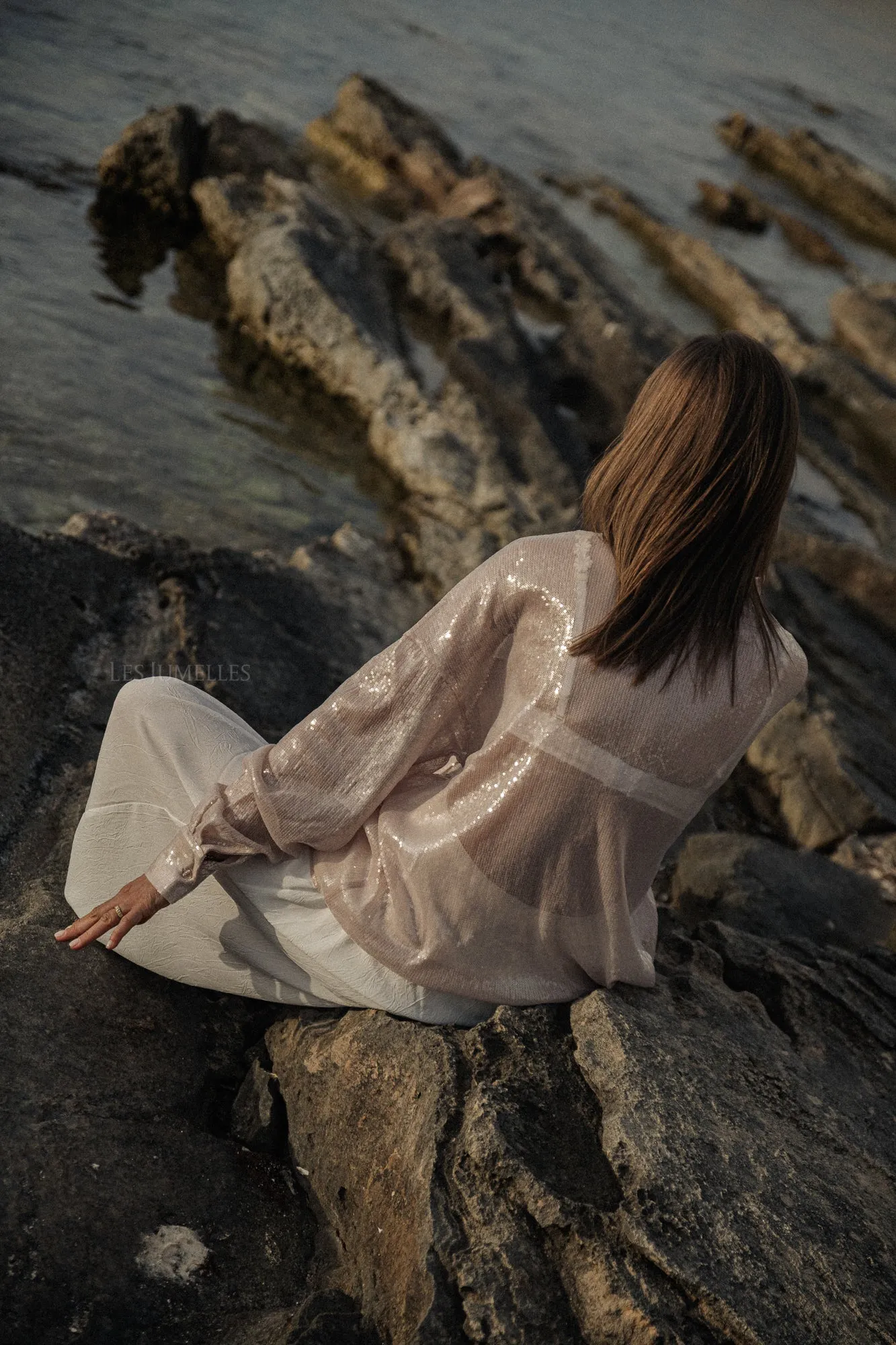 Skylar sequin shirt beige