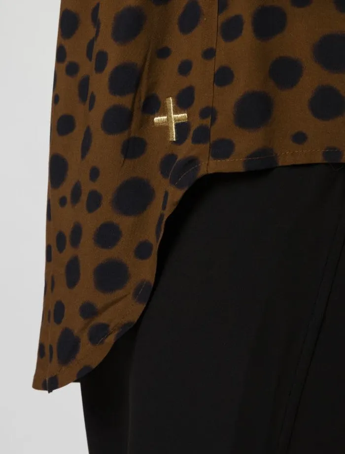 Stella   Gemma Polly Blouse Choco Cheetah