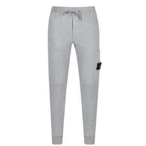 STONE ISLAND BADGE COTTON SWEAT PANTS GREY