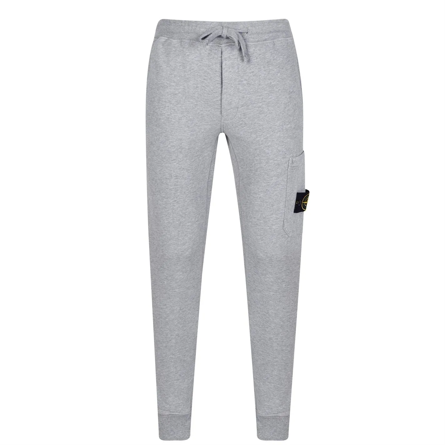 STONE ISLAND BADGE COTTON SWEAT PANTS GREY