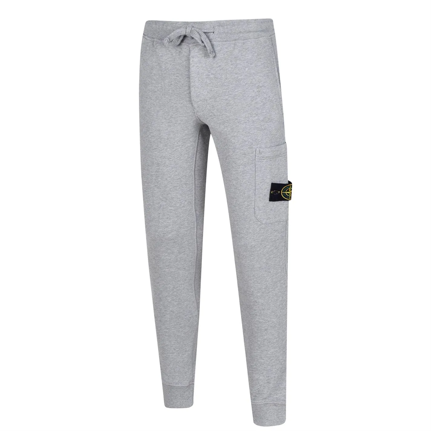 STONE ISLAND BADGE COTTON SWEAT PANTS GREY