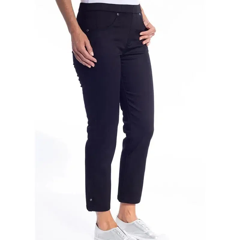 Stretch Pull-On 7/8 Jean | Black