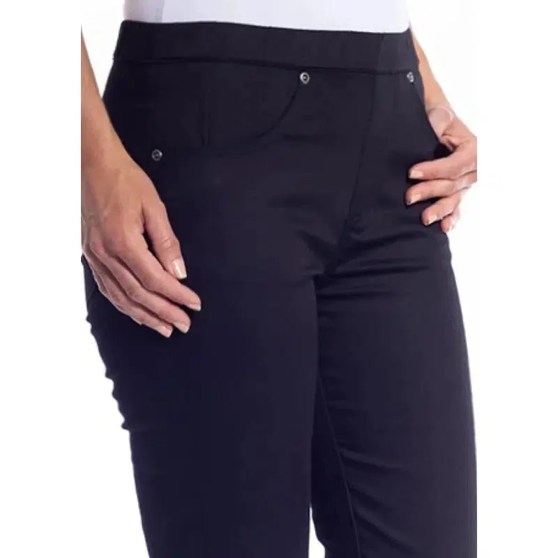 Stretch Pull-On 7/8 Jean | Black