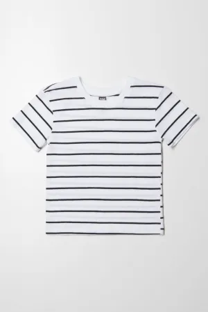 Stripe Short Sleeve T-Shirt Black And White