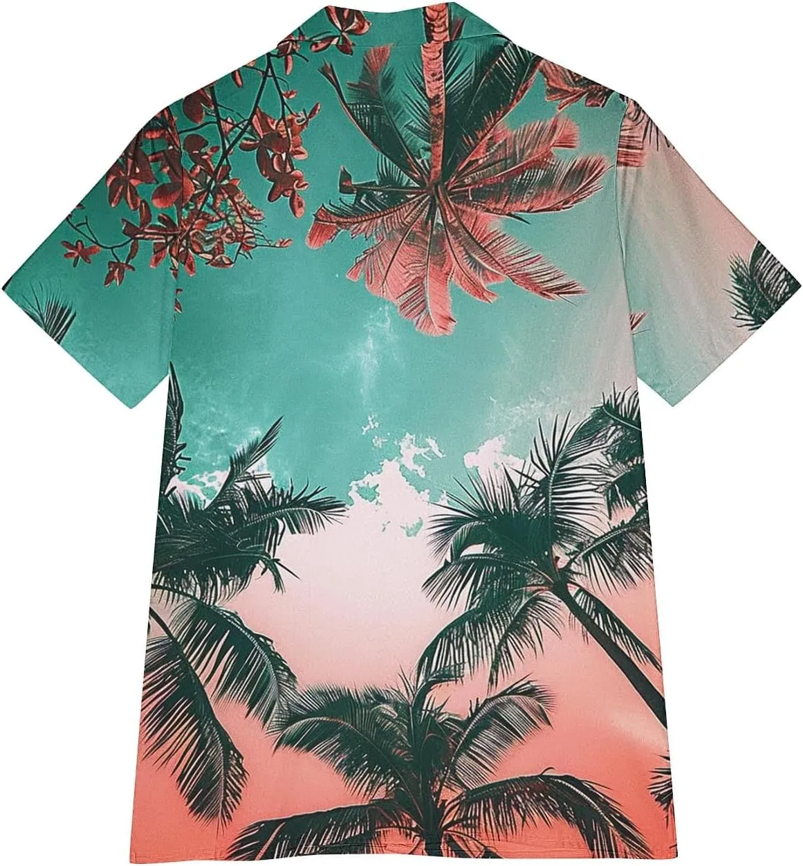 Summer Hawaii Shirts for Women Cool Floral Tropic Print V Neck Tops Button Up T-Shirt Trendy Beach Vacation Blouse