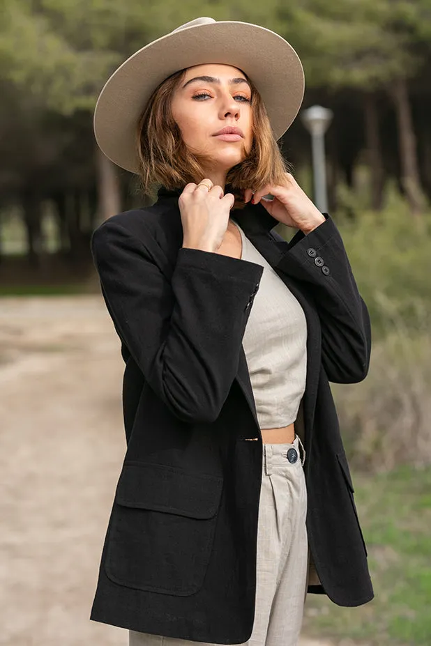 Sun Sea & Roses  Beta Blazer Black