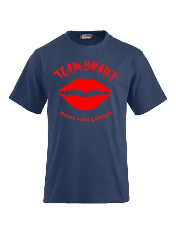 T-Shirts bedrucken Team Braut-Kiss