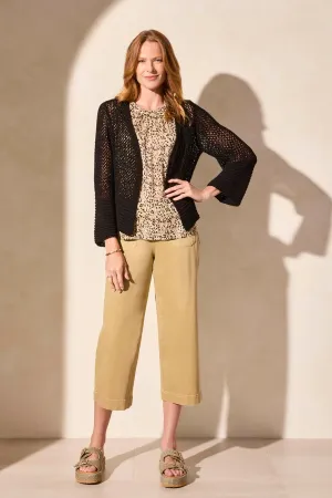 Tribal Bell Sleeve Cardi - Black