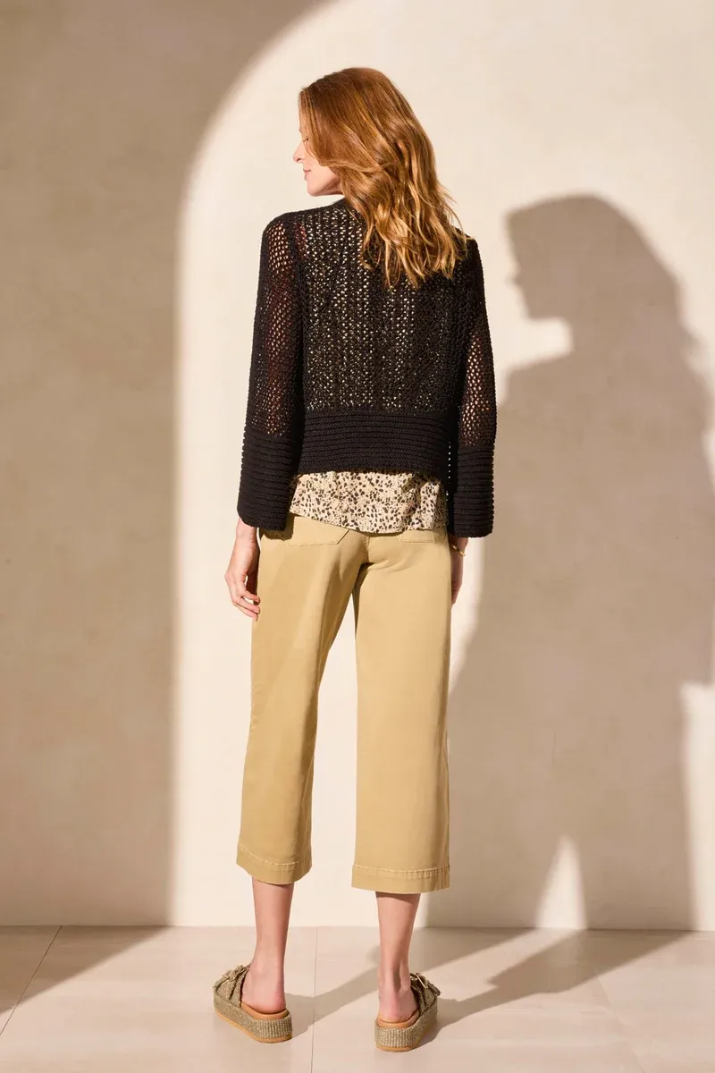 Tribal Bell Sleeve Cardi - Black