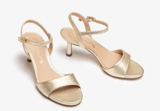 UNISA Gold Heeled Sandal Nahia