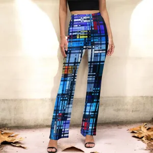 Vaila - Grid Structured Flared Pants