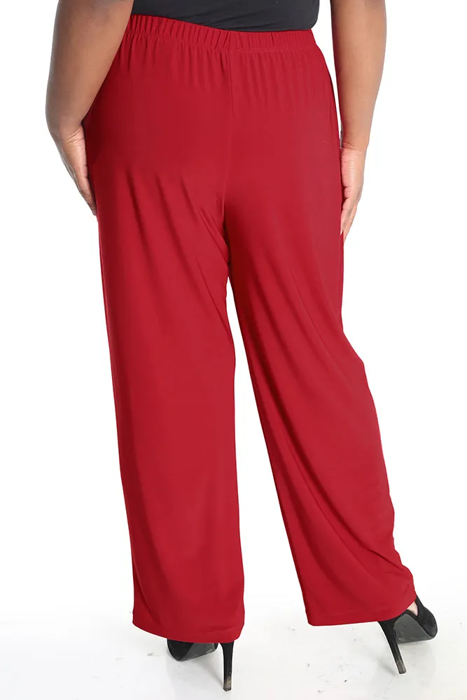 Vikki Vi Jersey Red Petite Pull-On Pant